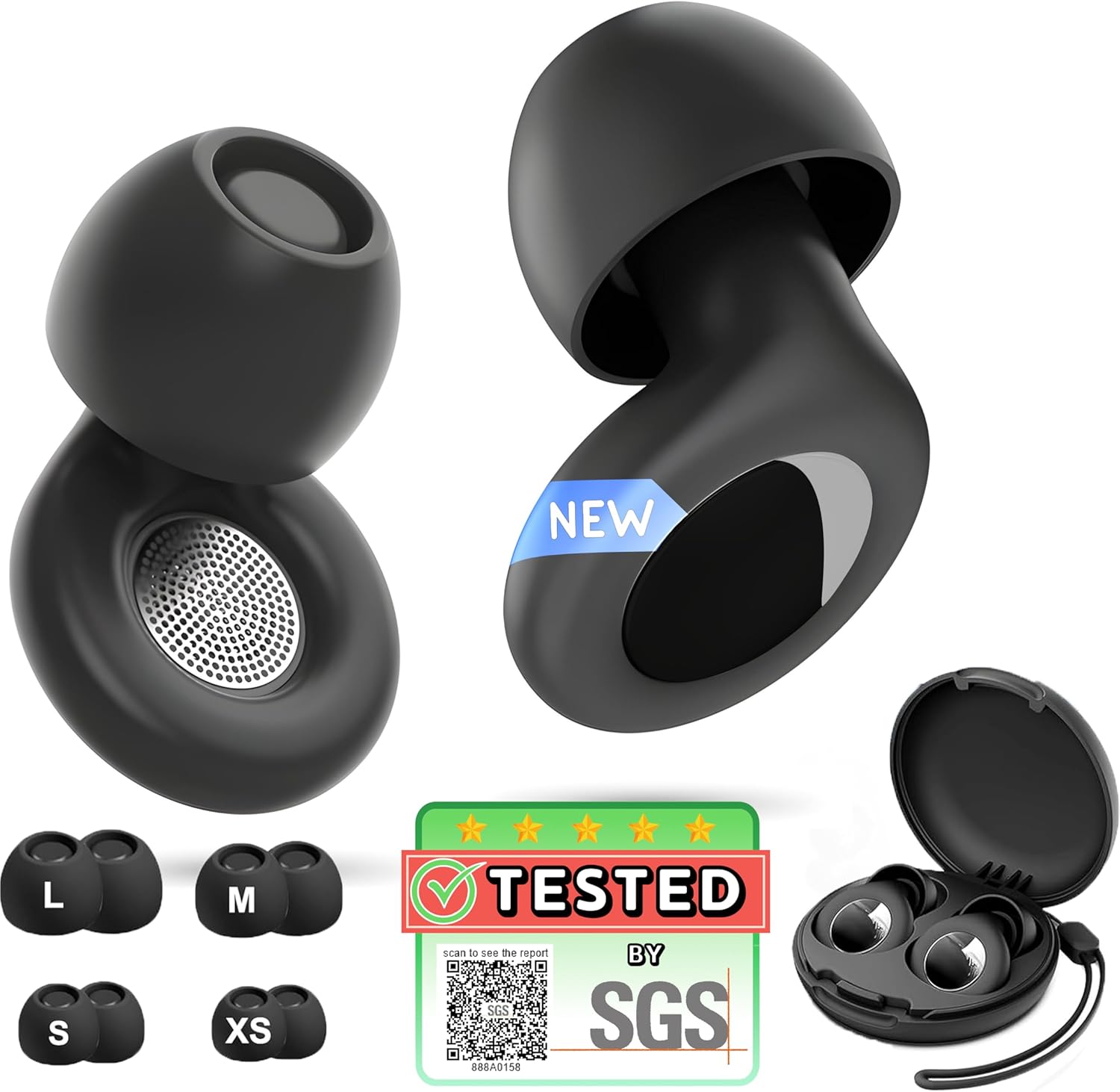 Reusable Ear Plugs - Noise Reduction - 48dB - Concerts, Focus, Travel