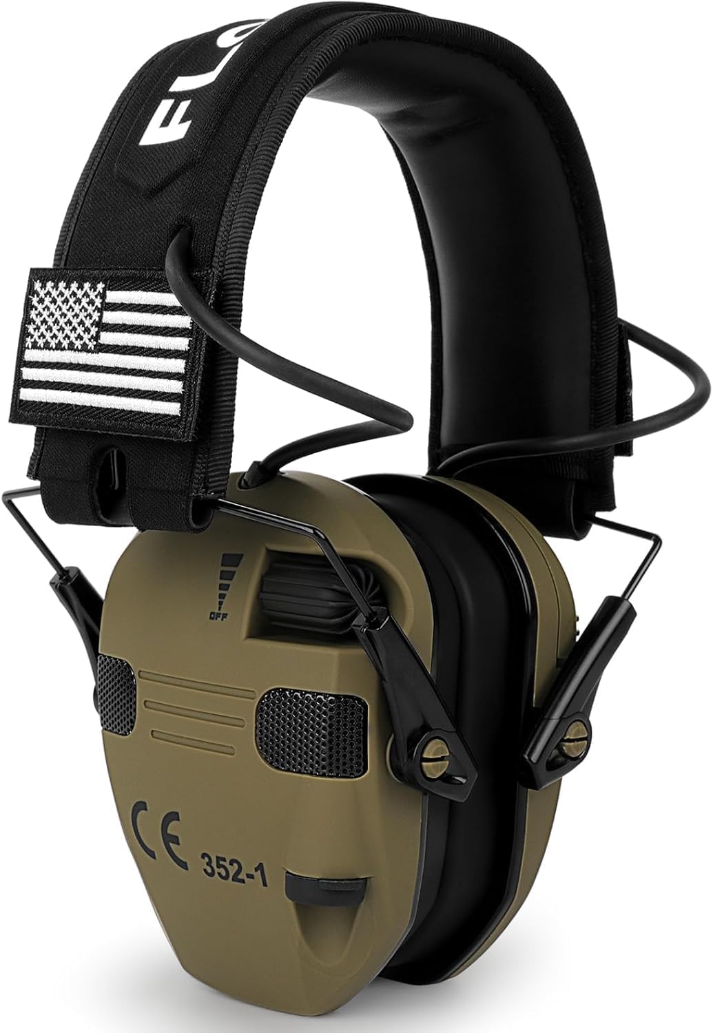 Electronic Ear Protection for Shooting with 5X Sound Amplification, Active Ear Protection for Gun Range, Gun Range Hearing Protection Muffs, NRR 26dB Noise Reduction Headphones for Hunting/Shooting Brown