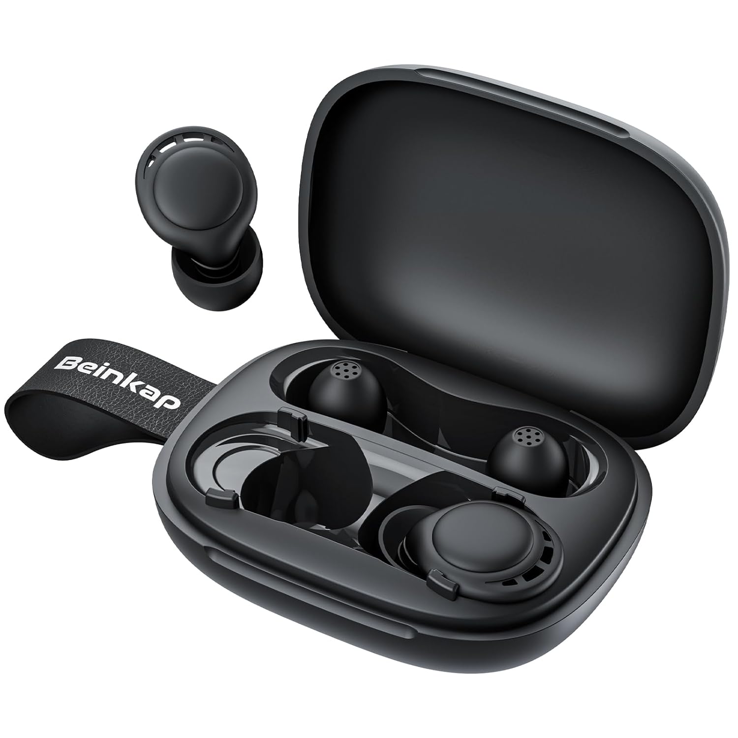 Ear Plugs for Sleeping Noise Reduction, Beinkap Reusable Earplugs Hearing Protection for Focus, Study, Work – 6 Pair Eartips in S/M/L – Flexible Silicone Soft – 35dB Noise Cancelling with Storage Case Black-nc06