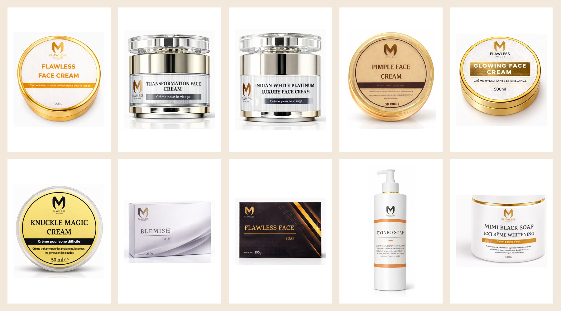 Gamme M Flawless Skincare pour revendeuses