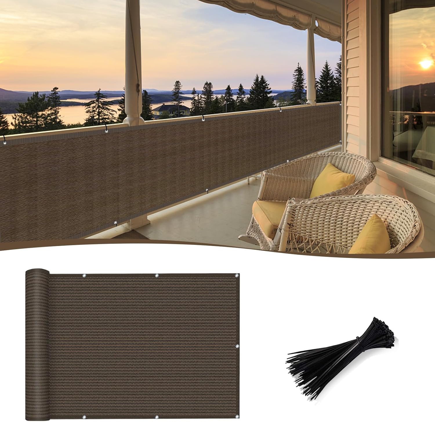 SUNNY GUARD Brown Deck Privacy Screen