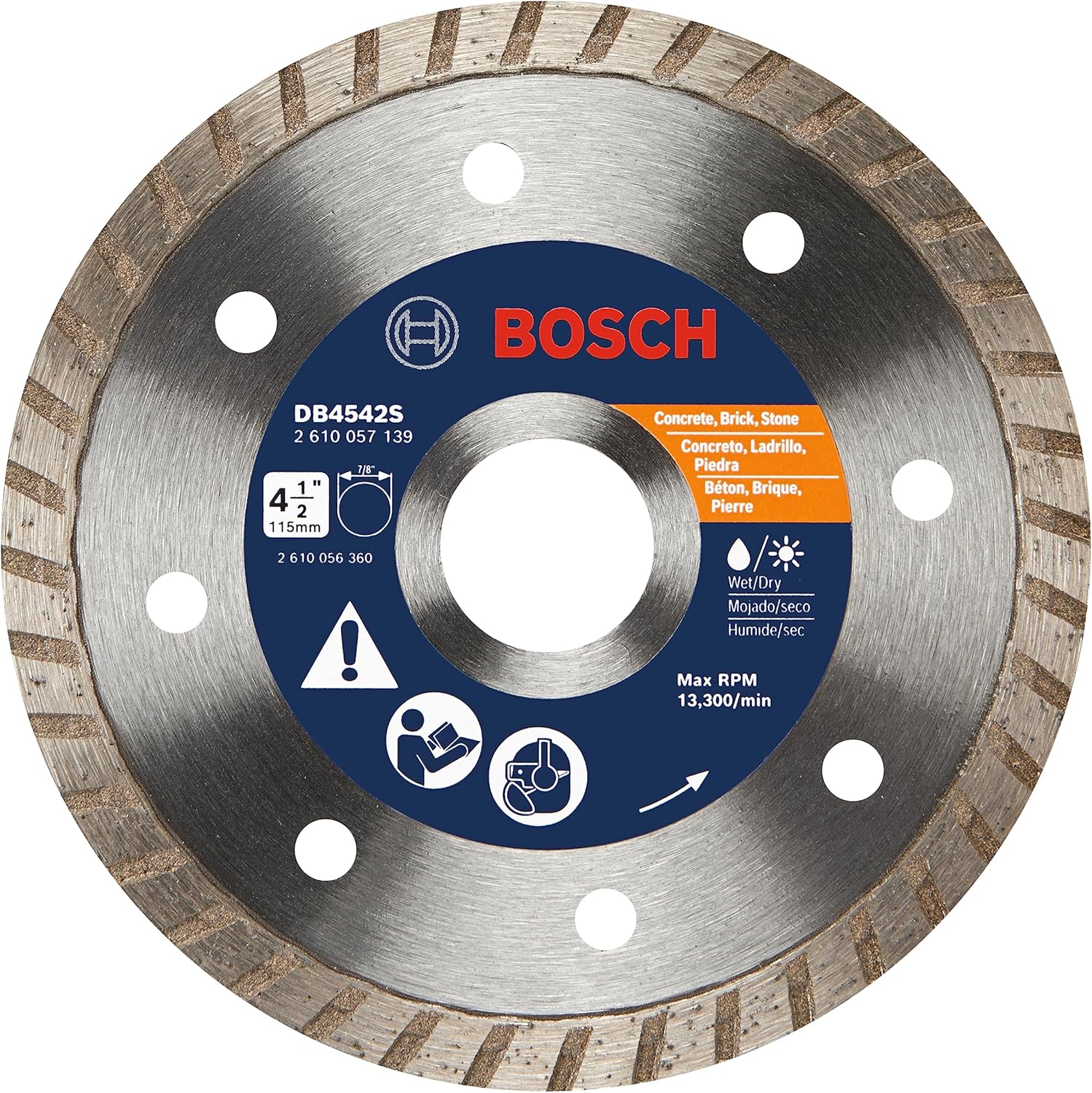 Bosch DB4542S 4-1/2-Inch Turbo Rim Diamond Blade,Silver