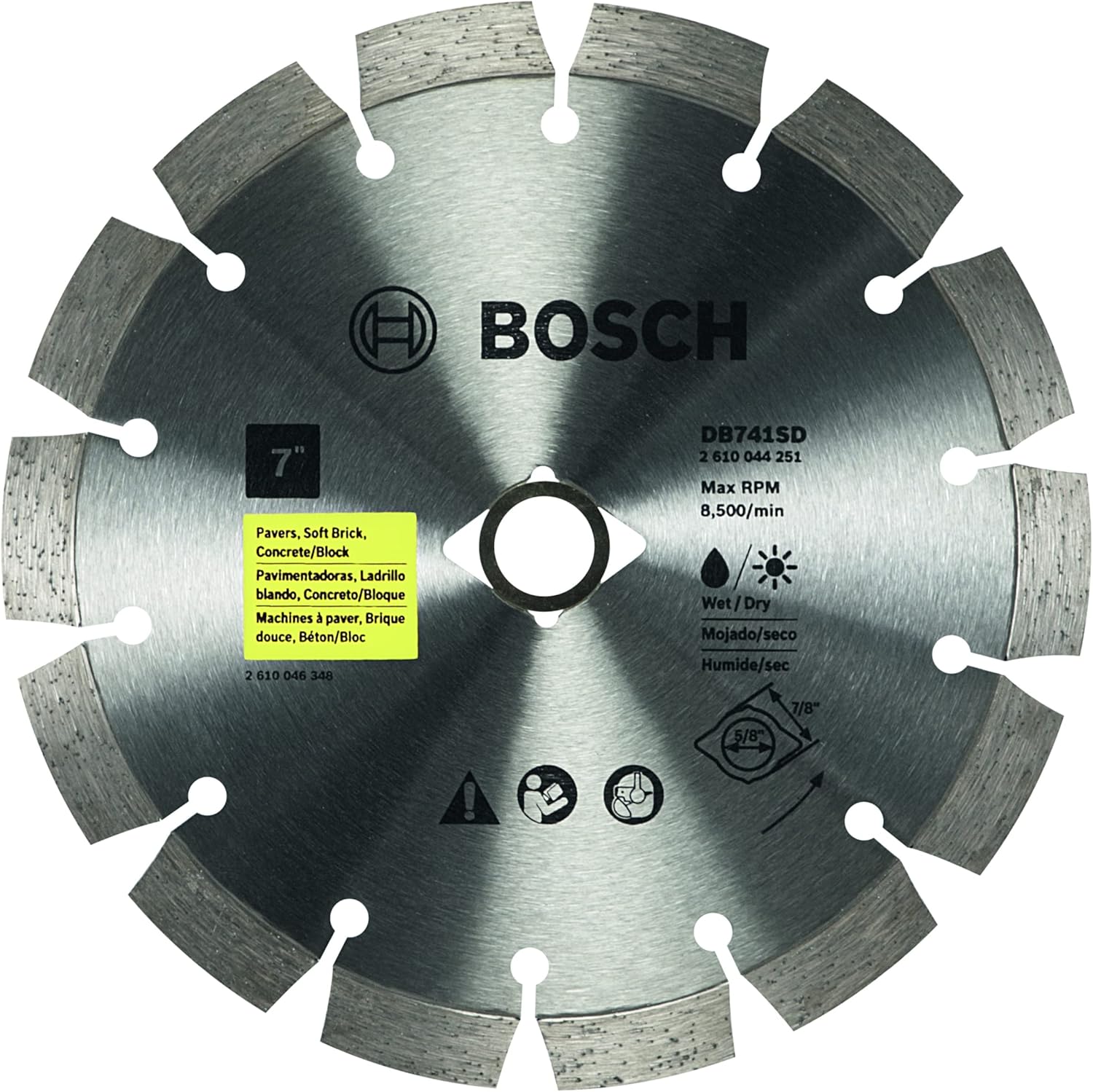 Bosch DB741SD 7-Inch Segmented Rim Diamond Blade (with Dko),Silver