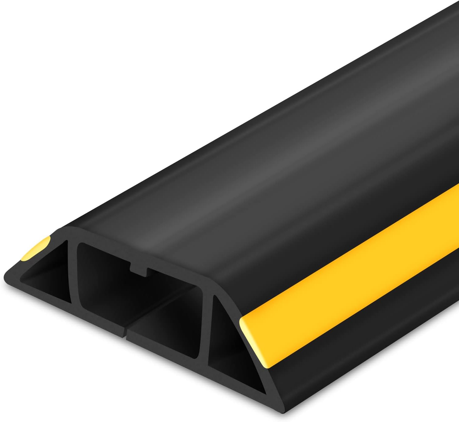 Floor Cable Cover 10FT, Durable Floor Cord Covers, 3 Channels Floor Cable Protector, Cord Cover for Floor, Home, Office, Workshop or Outdoors(Black and Yellow) 10ft Black&yellow