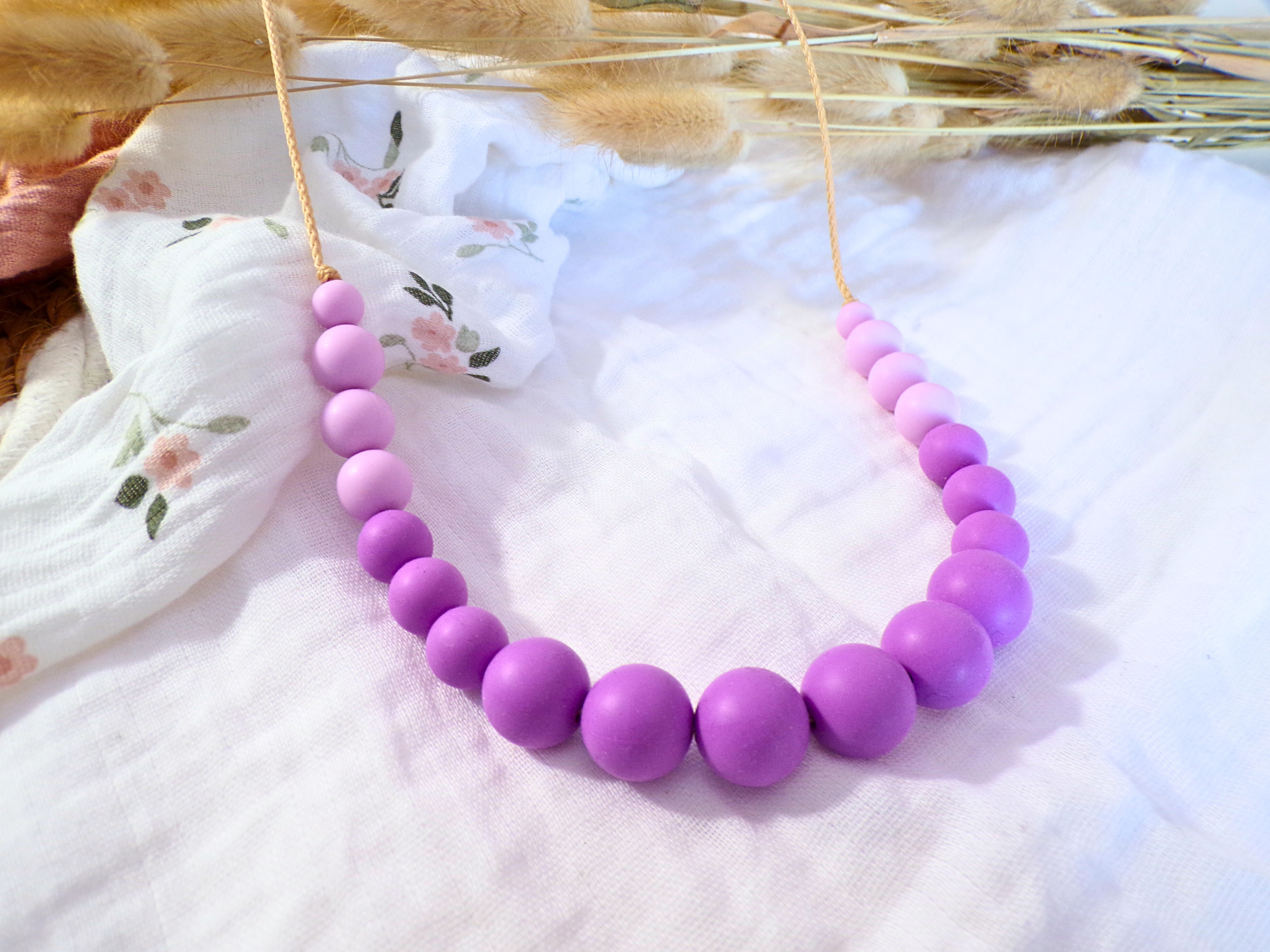 collier allaitement silicone orchidée majolieperle