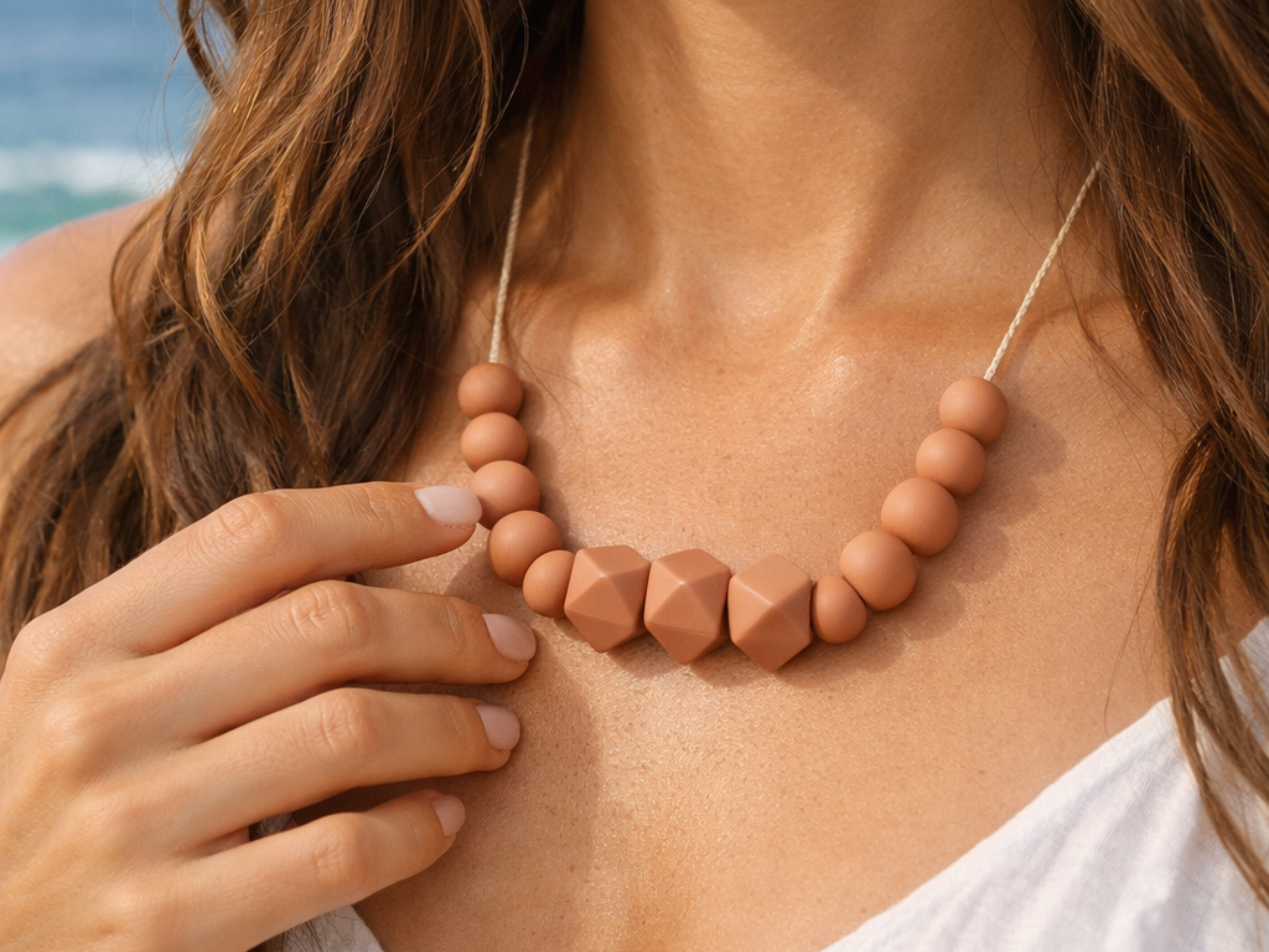 Collier femme silicone collier dallaitement waterproof | Majolieperle