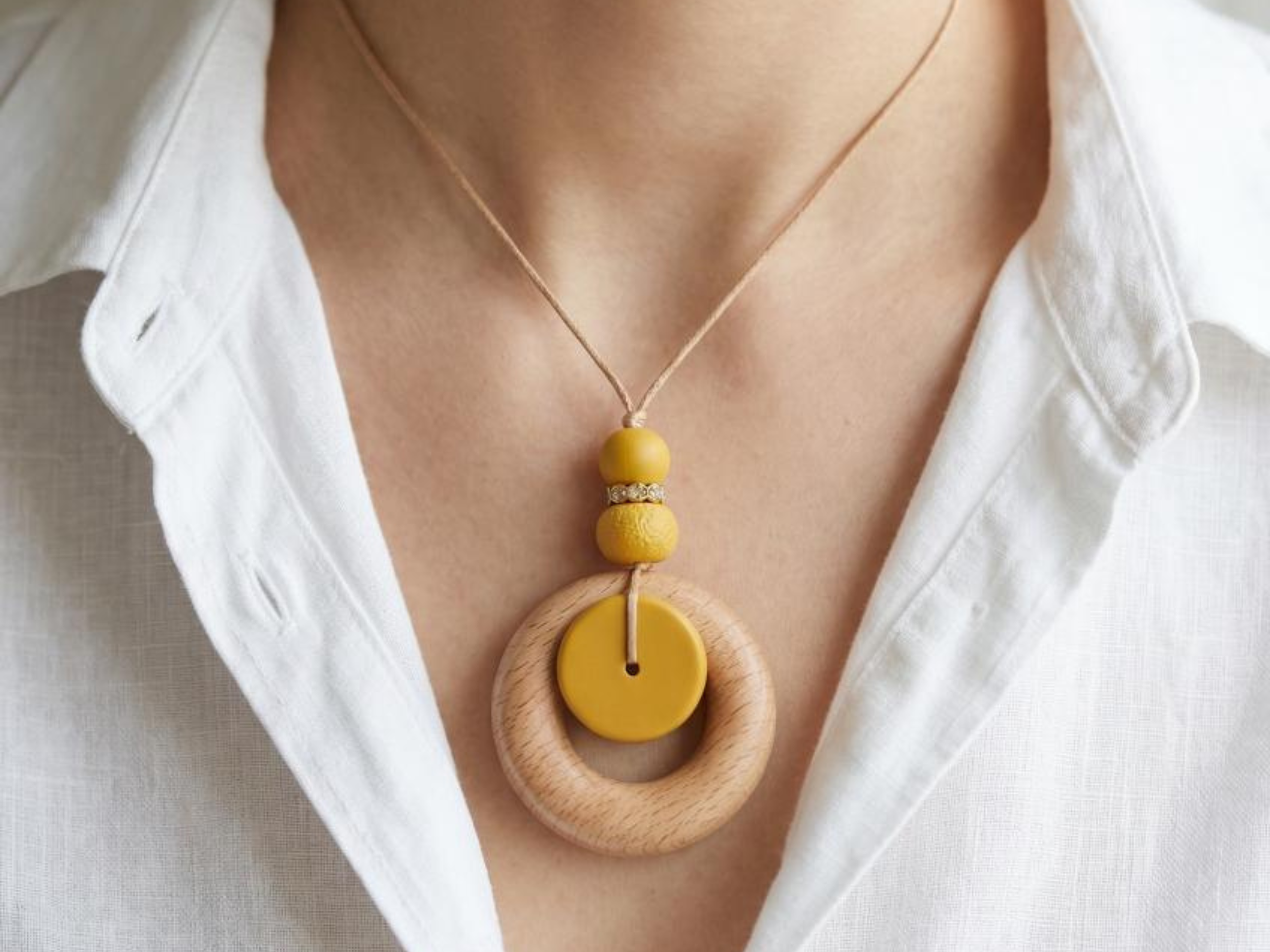 Collier femme silicone et bois Solène | Majolieperle