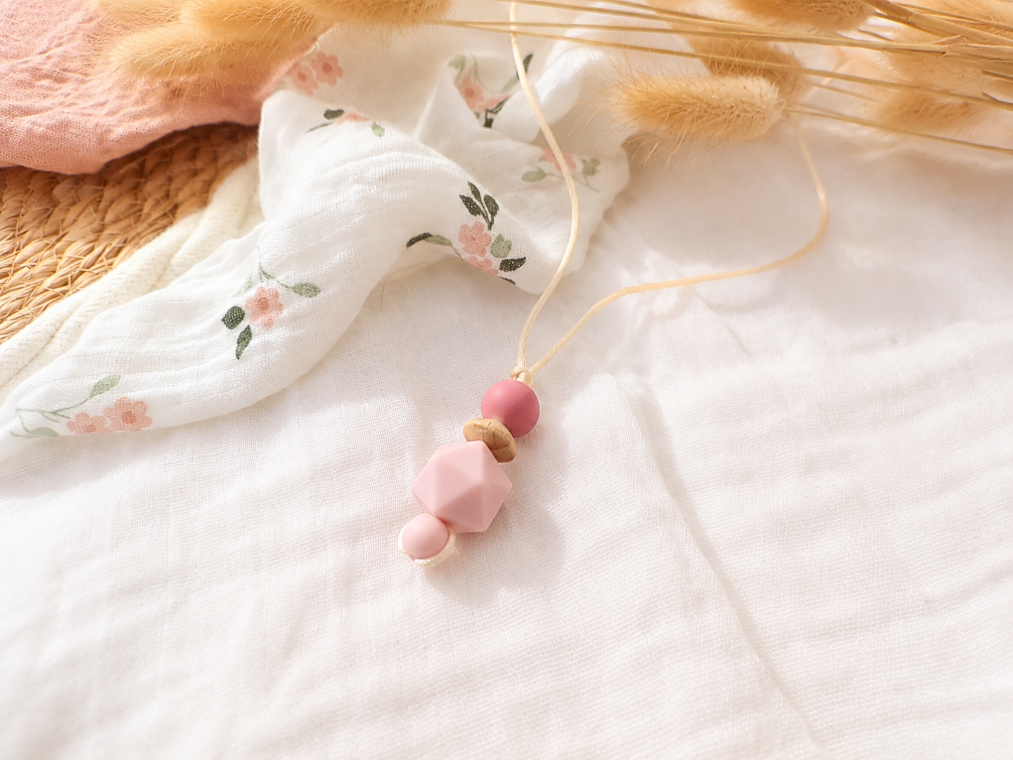 Collier femme silicone et bois Léonie
