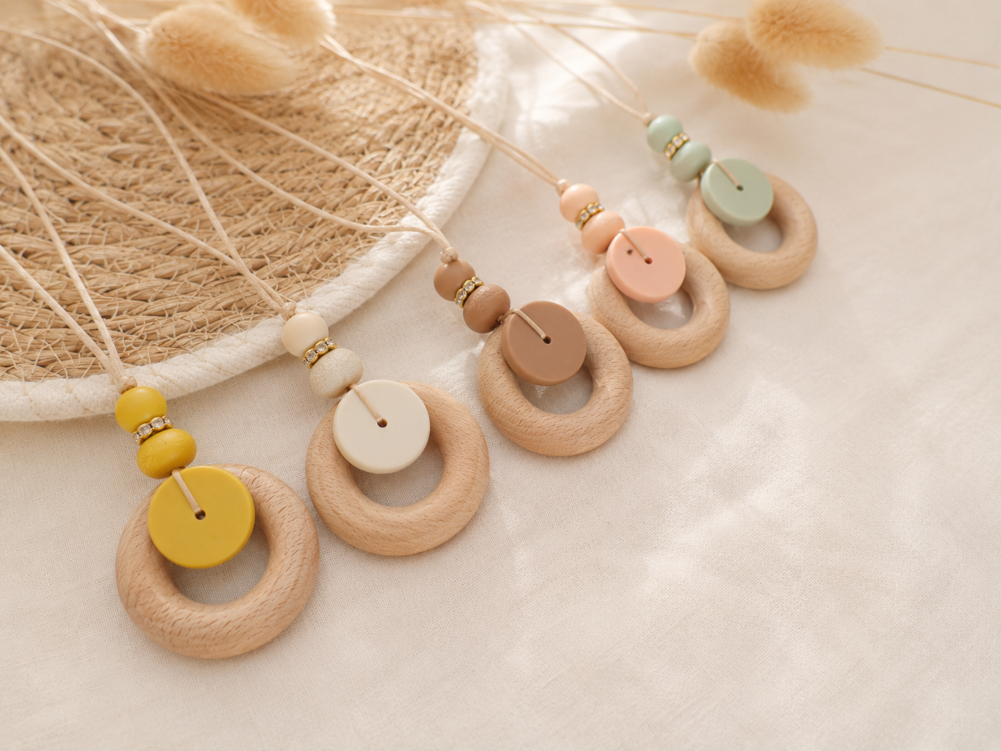 Collier femme silicone anneau bois Solène