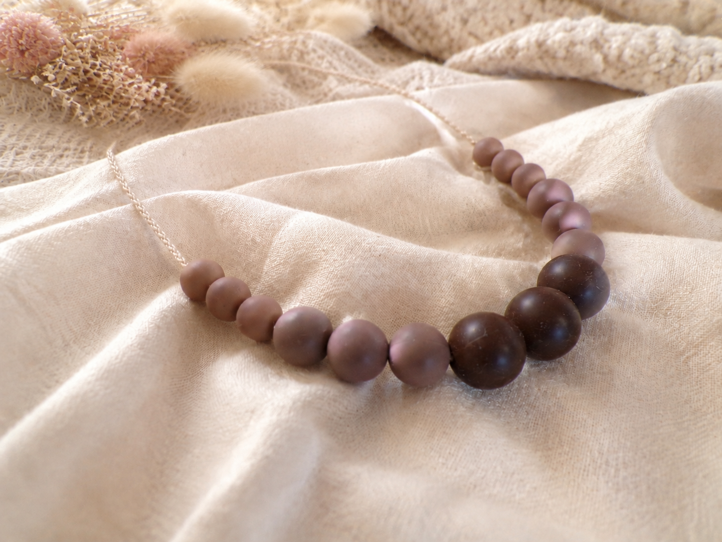 Collier femme silicone collier dallaitement  Vague Chocolat