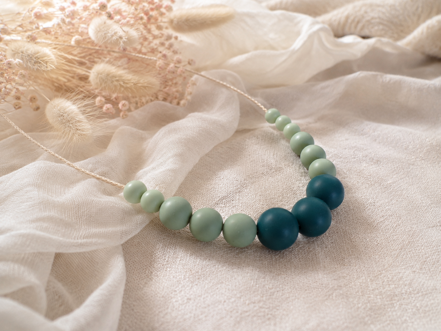 Collier femme silicone collier dallaitement  Vague Vert