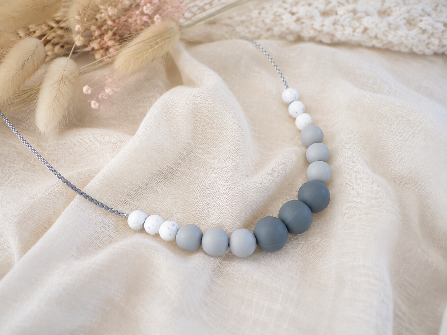 Collier femme silicone collier dallaitement  Vague Gris