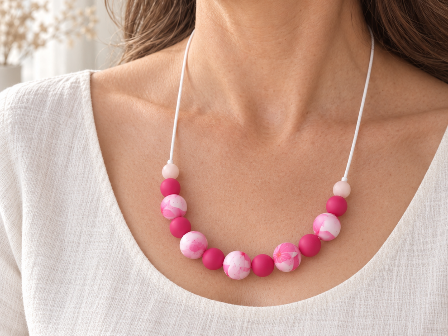 Collier femme tendance fleuri - Allaitement et portage | Flora porté