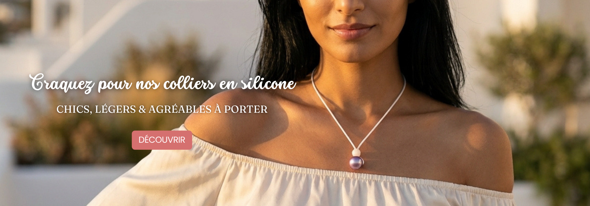 Colliers femme silicone chics et tendance Majolieperle