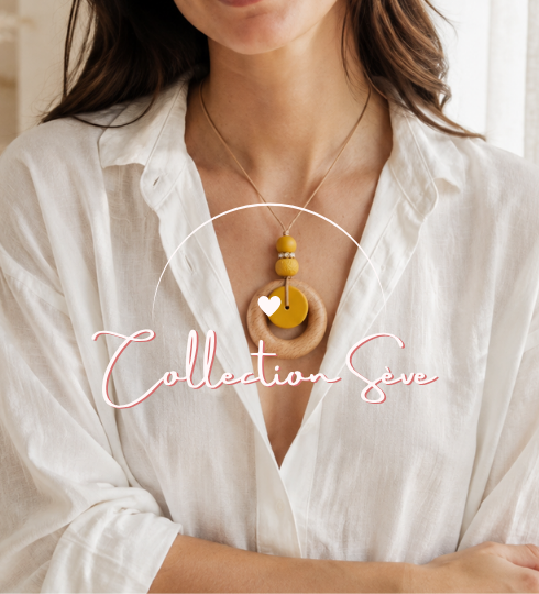 Collection Sève - Bijoux et accessoires silicone - Allaitement et portage - Majolieperle