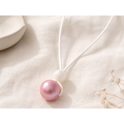 Collier silicone femme chic et léger Clara rose nacré