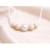 Collier silicone femme perle d'émotion Blanc nacré