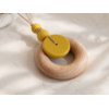 Collier femme silicone et bois élégant Solène  moutarde | Majolieperle
