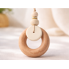 Collier femme silicone et bois élégant Solène écru | Majolieperle