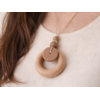 Collier femme silicone et bois élégant Solène Chocolat porté | Majolieperle