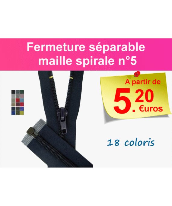 Fermeture séparable spiral N°6