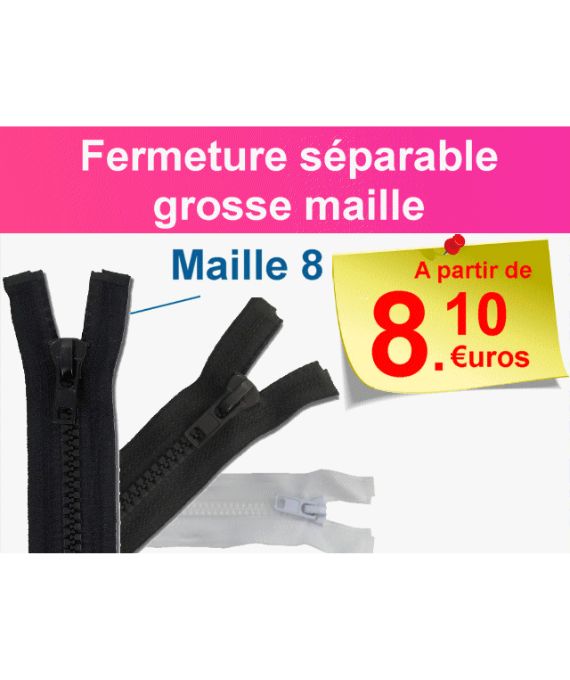 Fermeture séparable injectée N°8