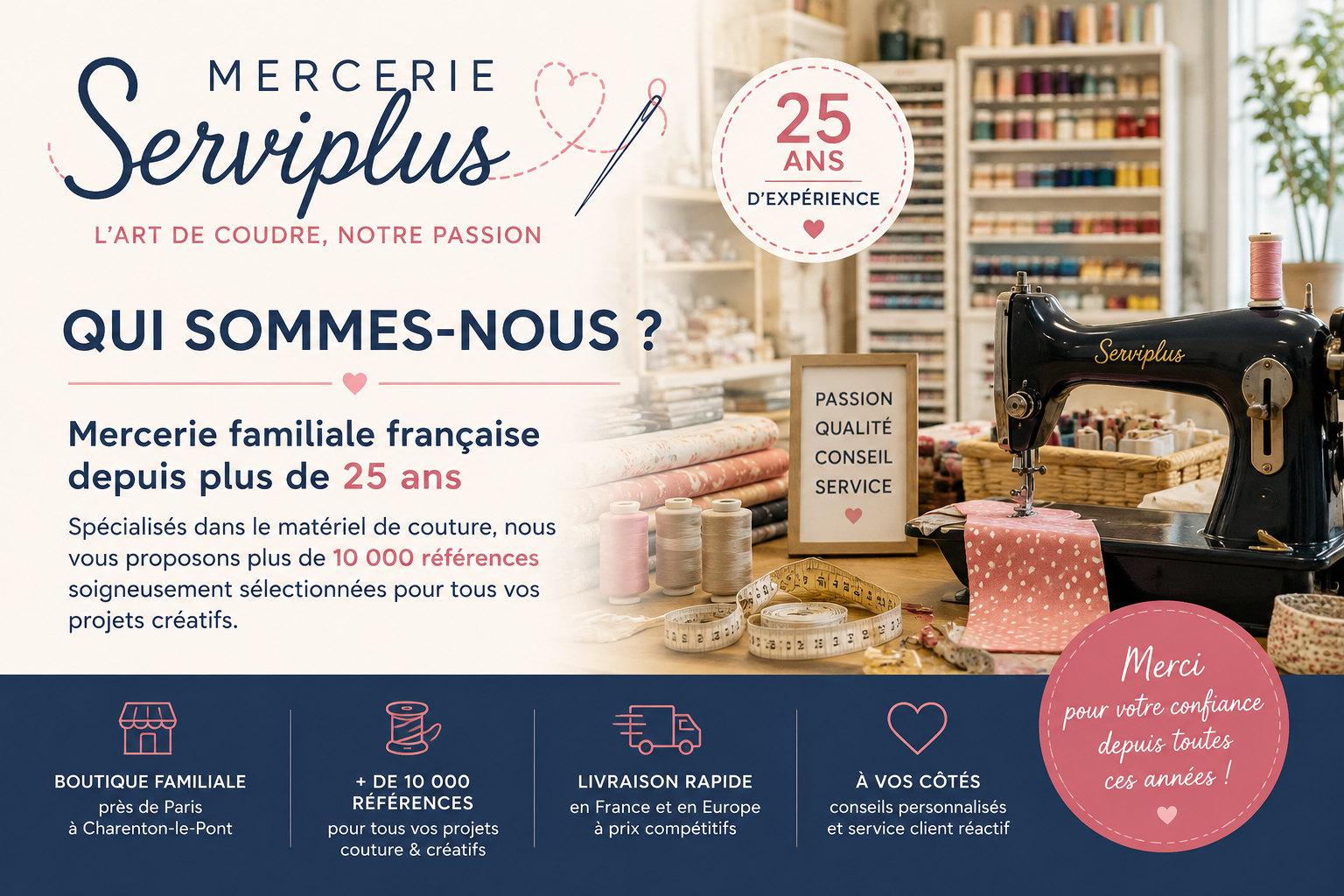 Mercerie Serviplus mercerie en ligne familiale près de Paris