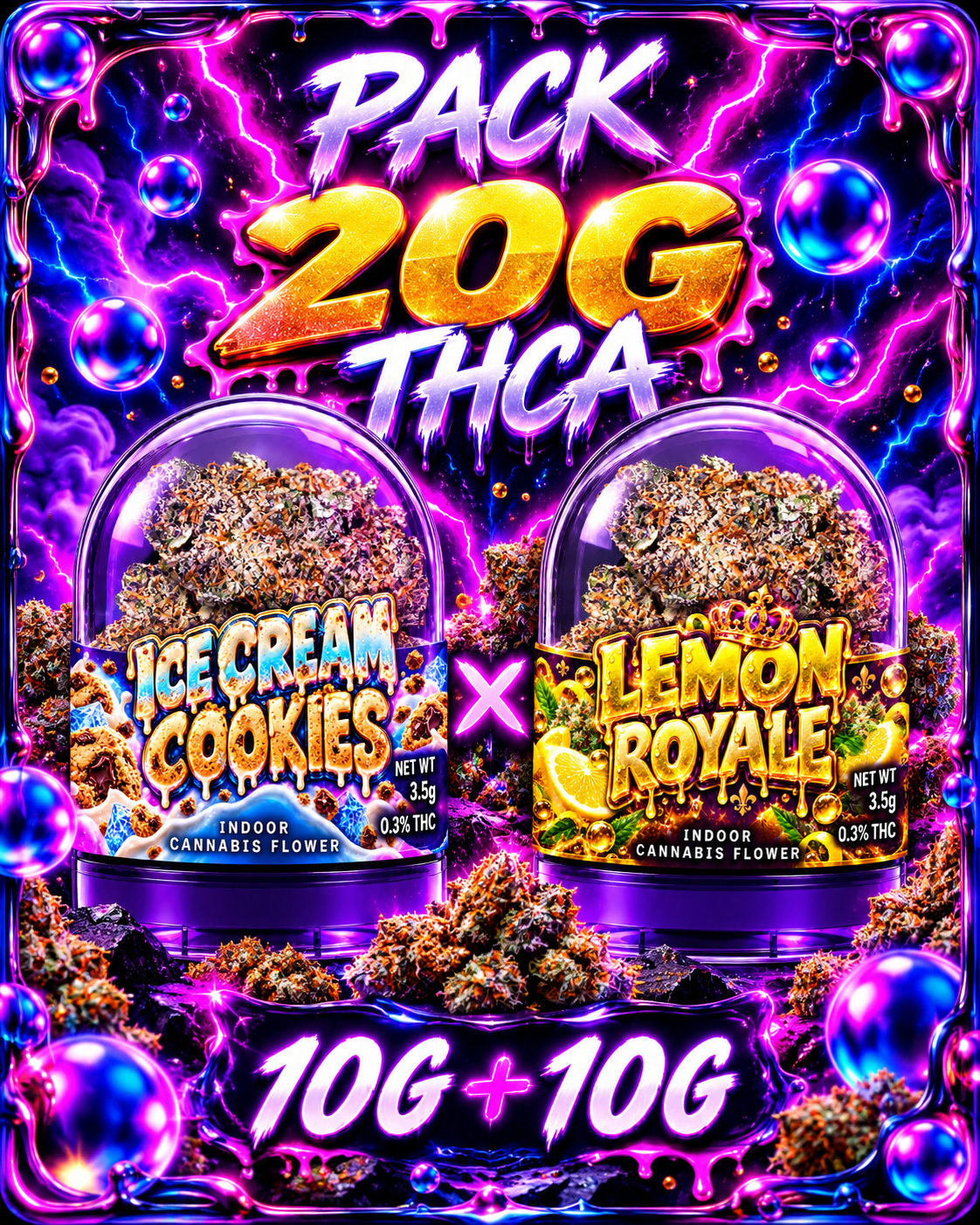 Affiche néon Pack 20G THCA