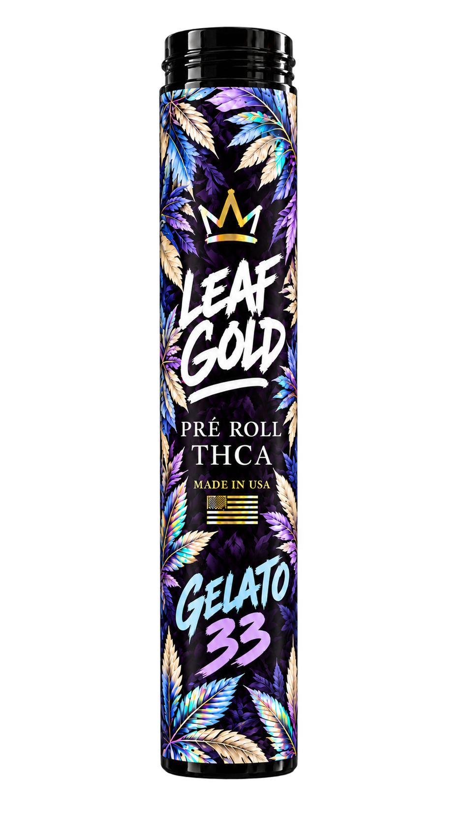 leaf-gold-pre-roll-thca-gelato-33-holographique-detoure