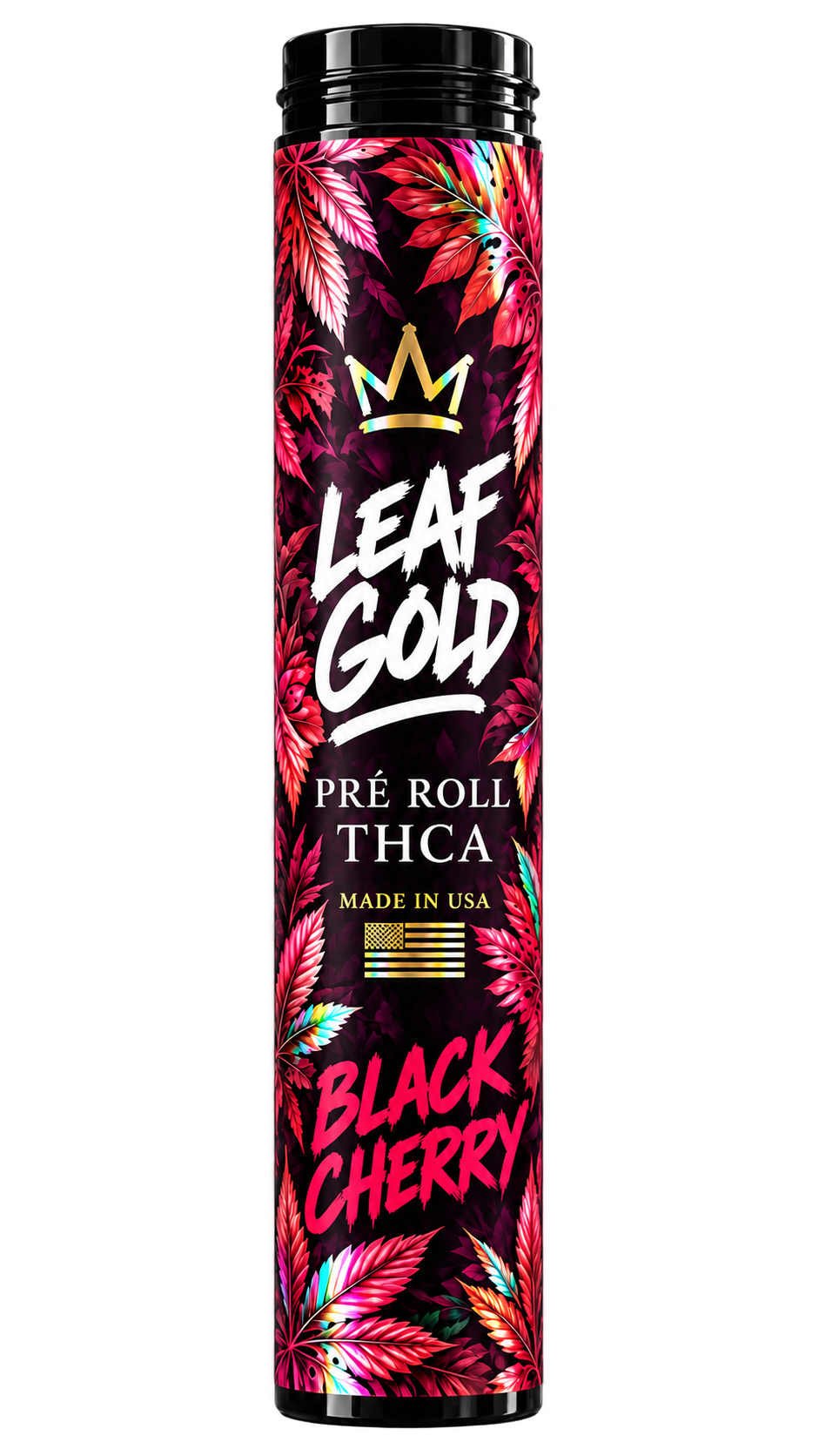 leaf-gold-pre-roll-thca-black-cherry-holographique-detoure