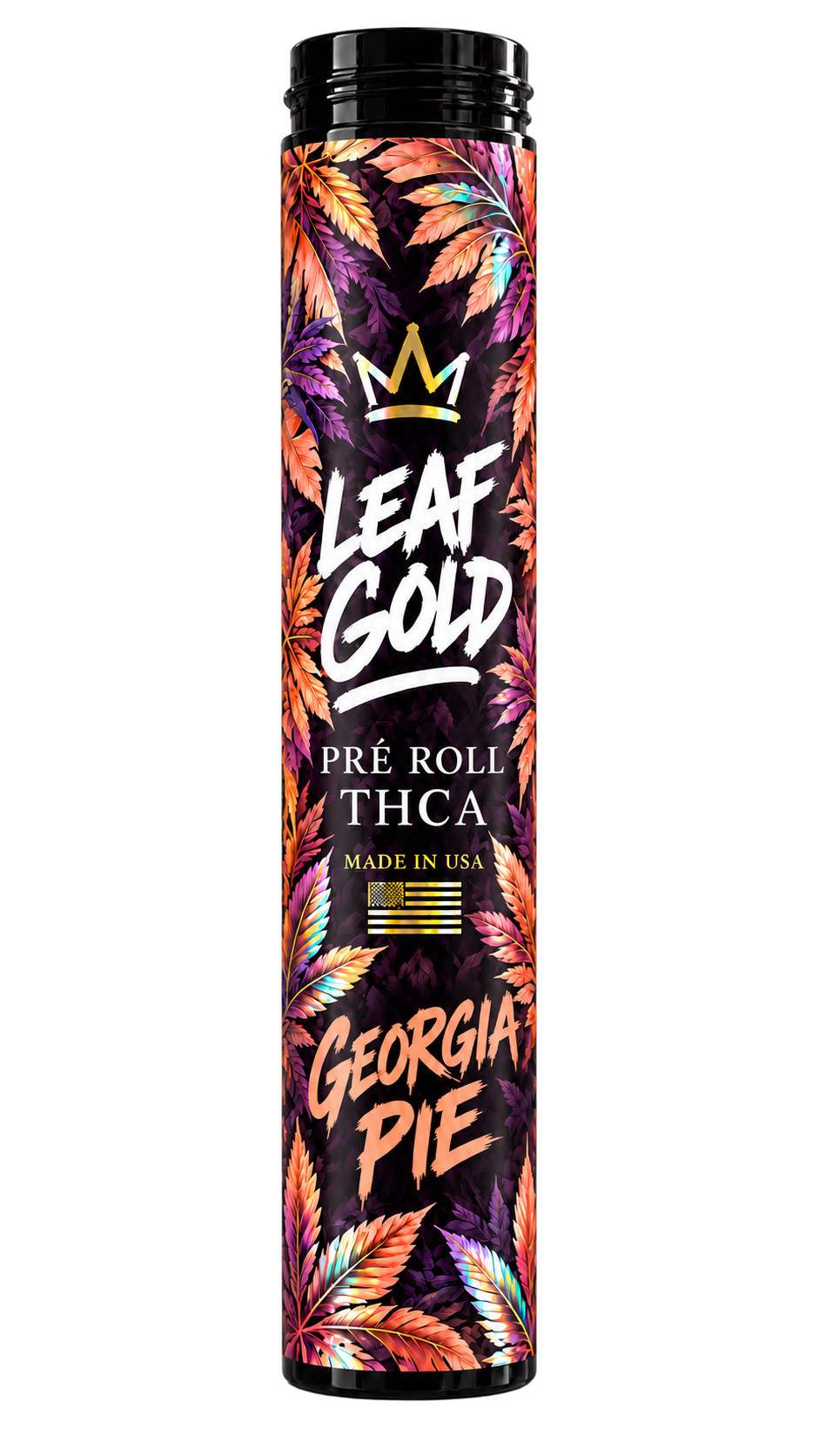 leaf-gold-pre-roll-thca-georgia-pie-holographique-detoure