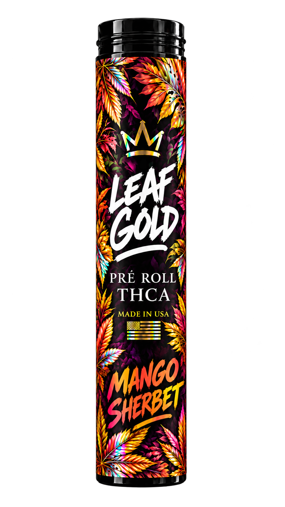 leaf-gold-pre-roll-thca-mango-sherbet-holographique-detoure