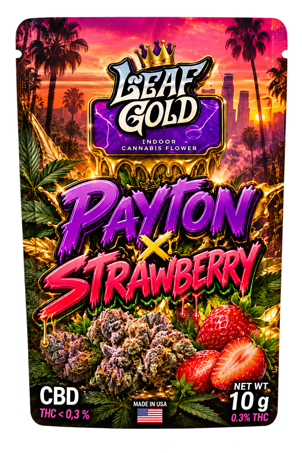 Pochette CBD Leaf Gold Strawberry
