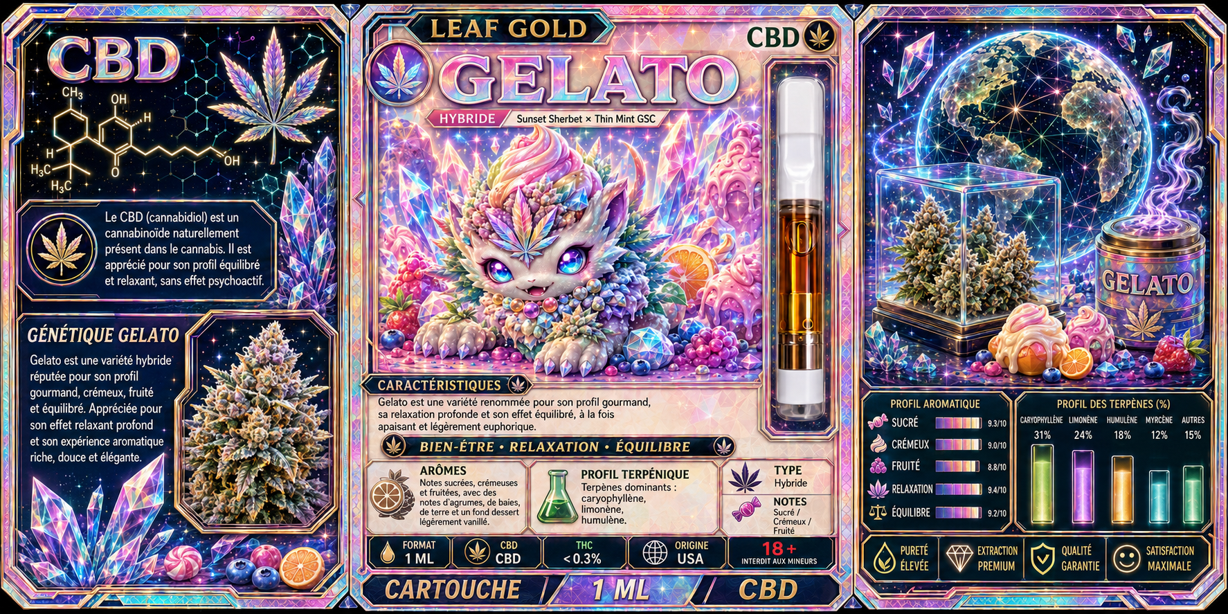 Cartouche CBD Gelato Leaf Gold