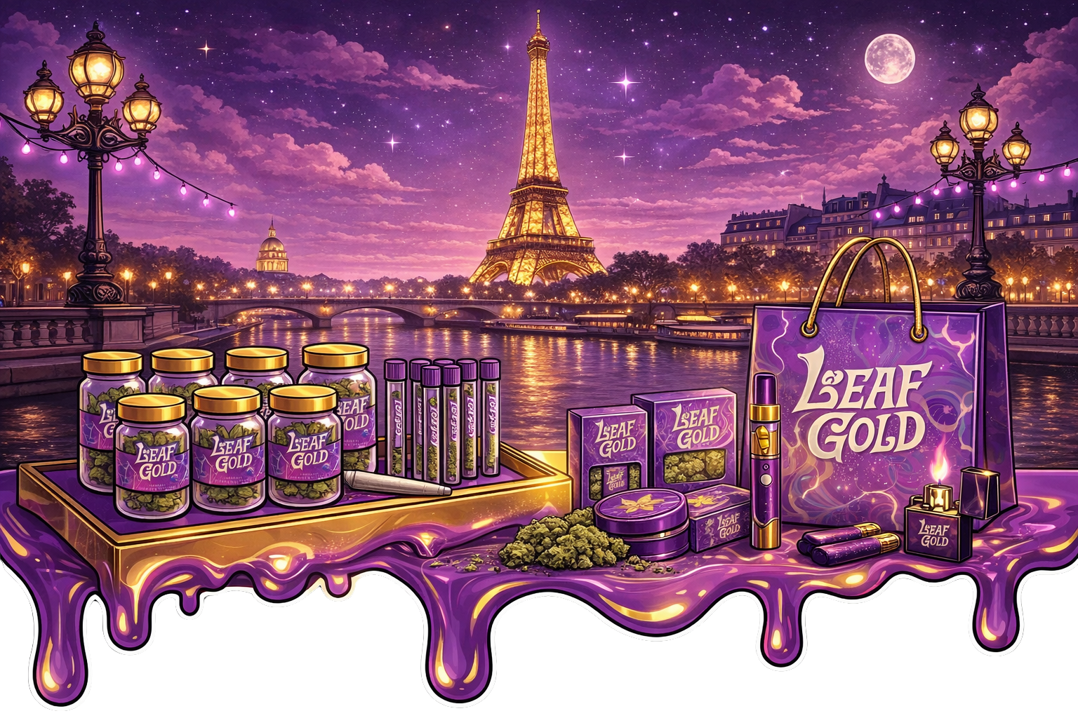 Leaf Gold Banner - THCA Paris