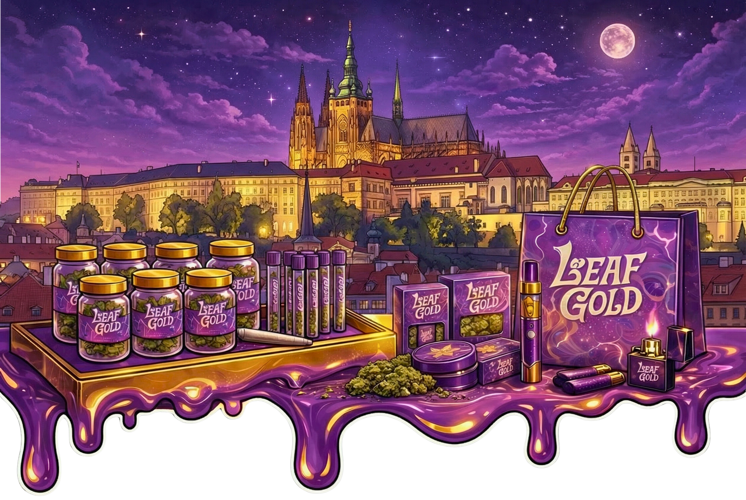 Leaf Gold Banner - THCA Česko