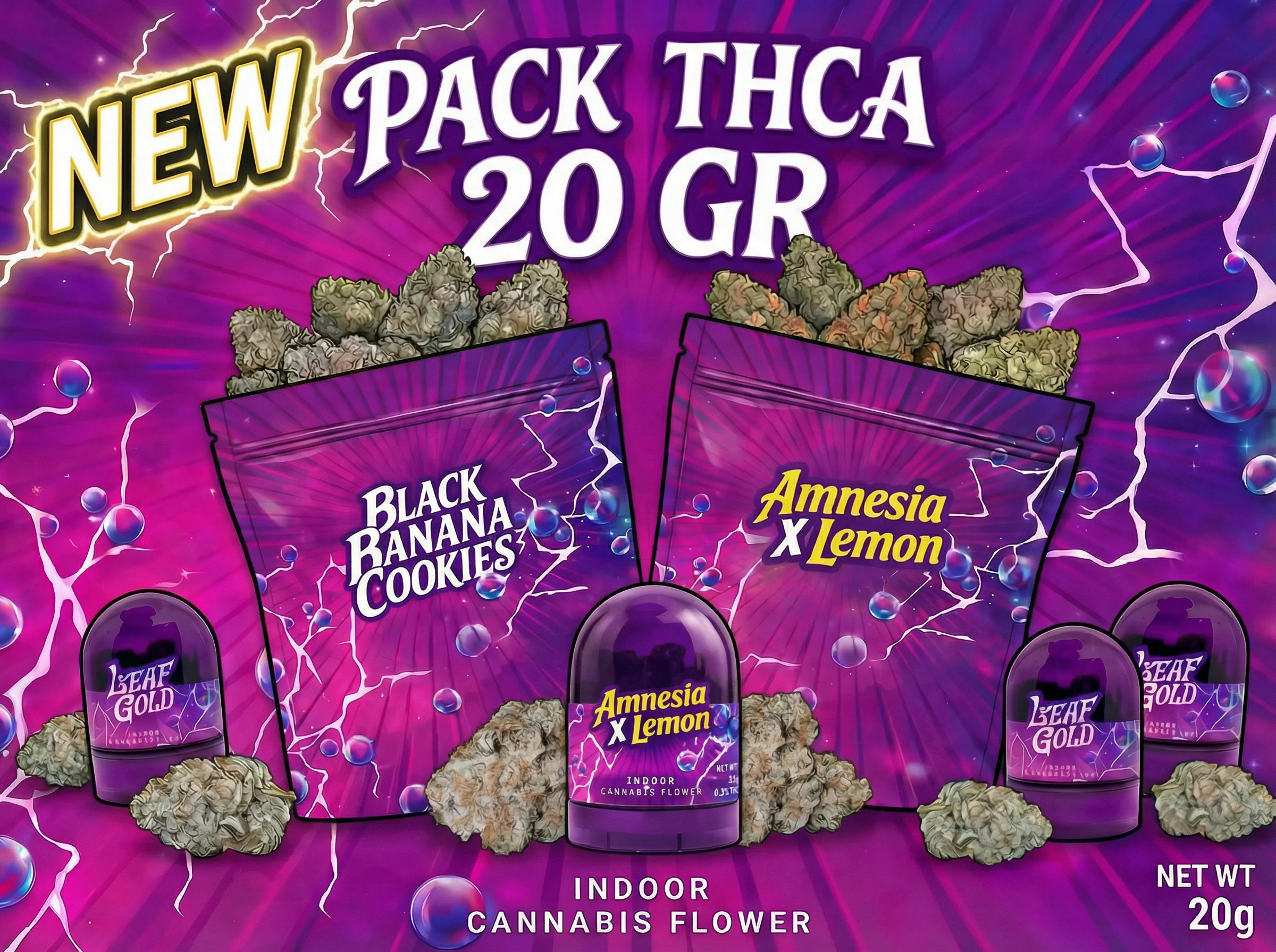 Pack 20g THCA Amnesia x Lemon Black Banana Cookies
