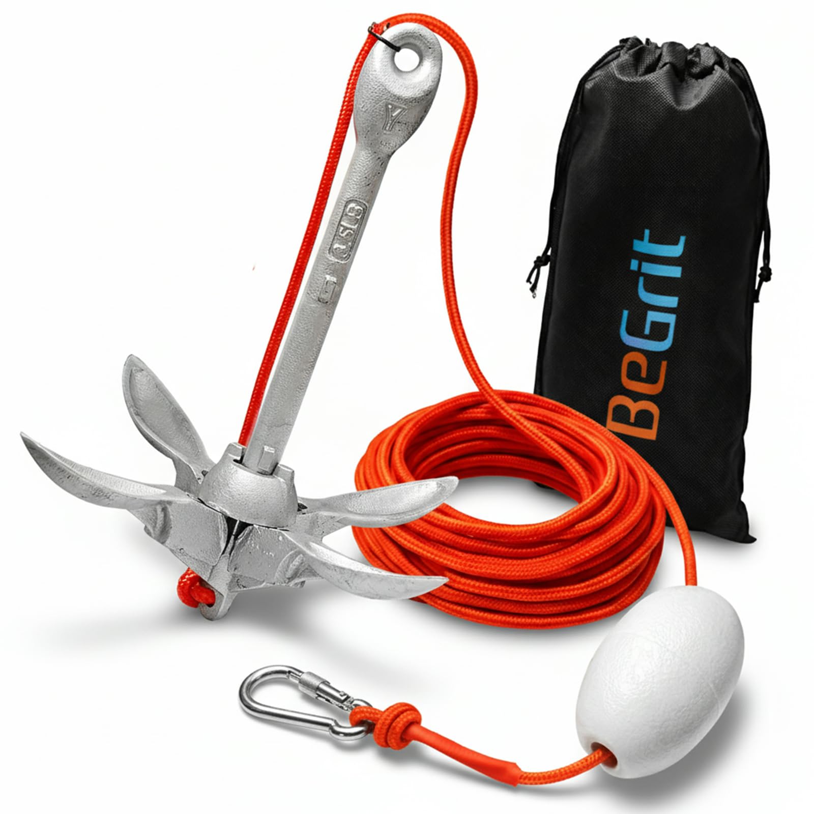 Ancre pliable BeGrit 1,5 kg avec corde de 10 m