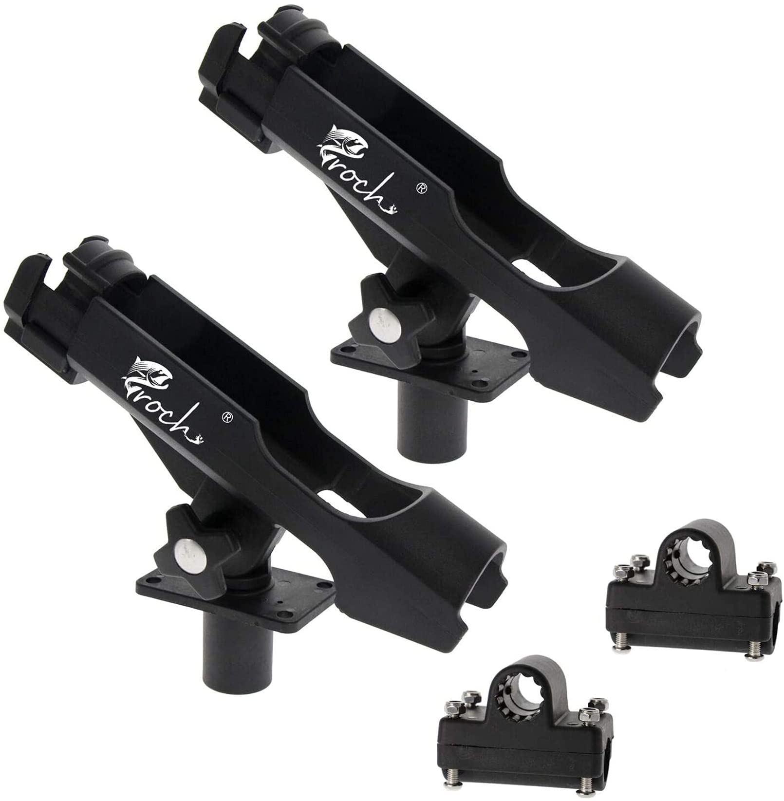 Lot de 2 supports de canne rotatifs à 360° pour kayak