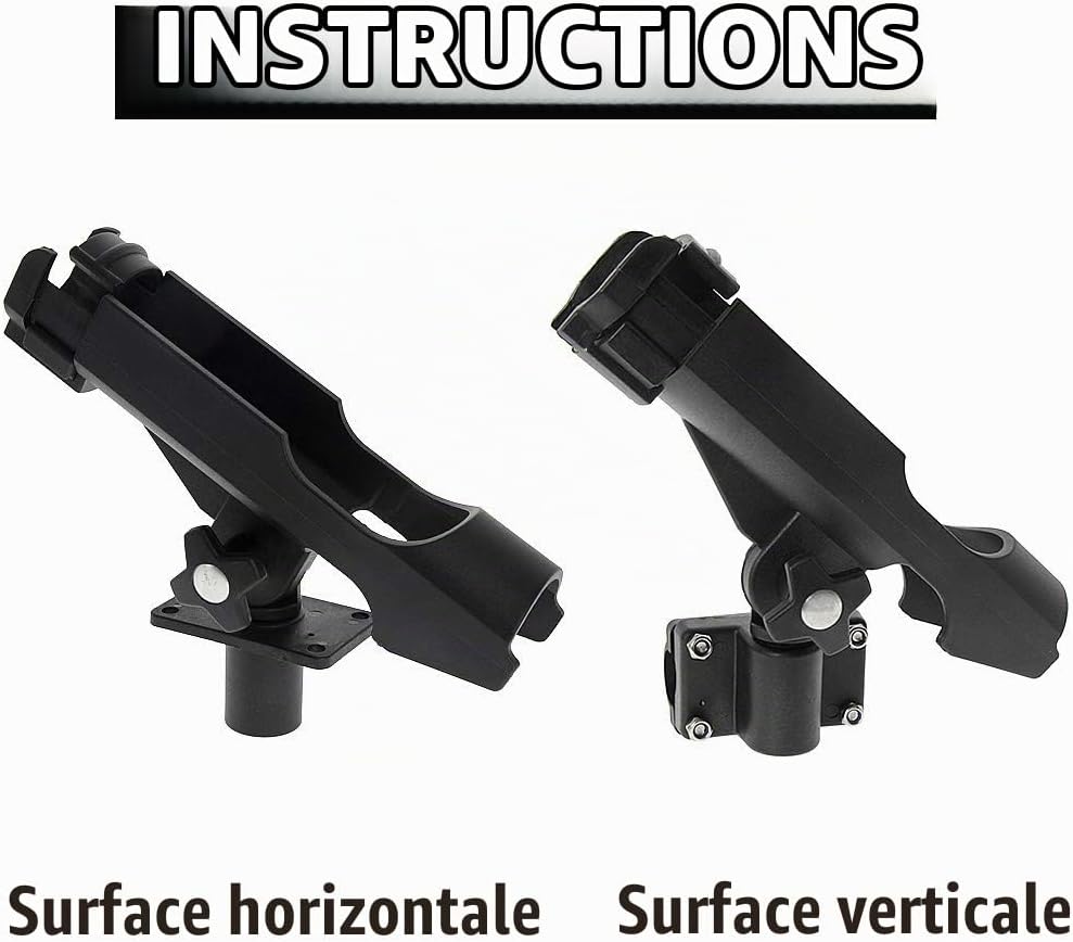 Lot de 2 supports de canne rotatifs à 360° pour kayak, photo 4