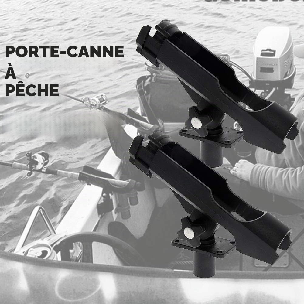 Lot de 2 supports de canne rotatifs à 360° pour kayak, photo 6