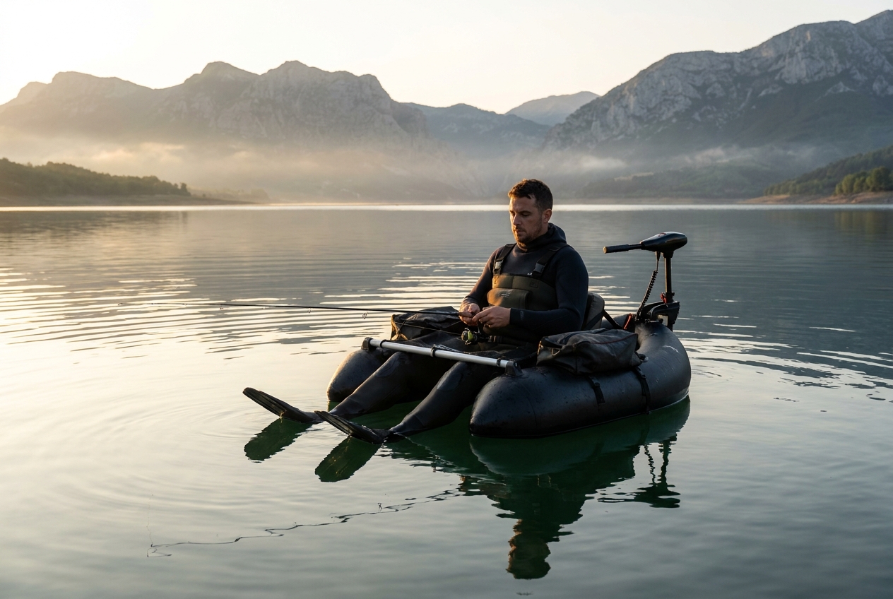 Float tube avec moteur : poussée, batterie, fixation et règles