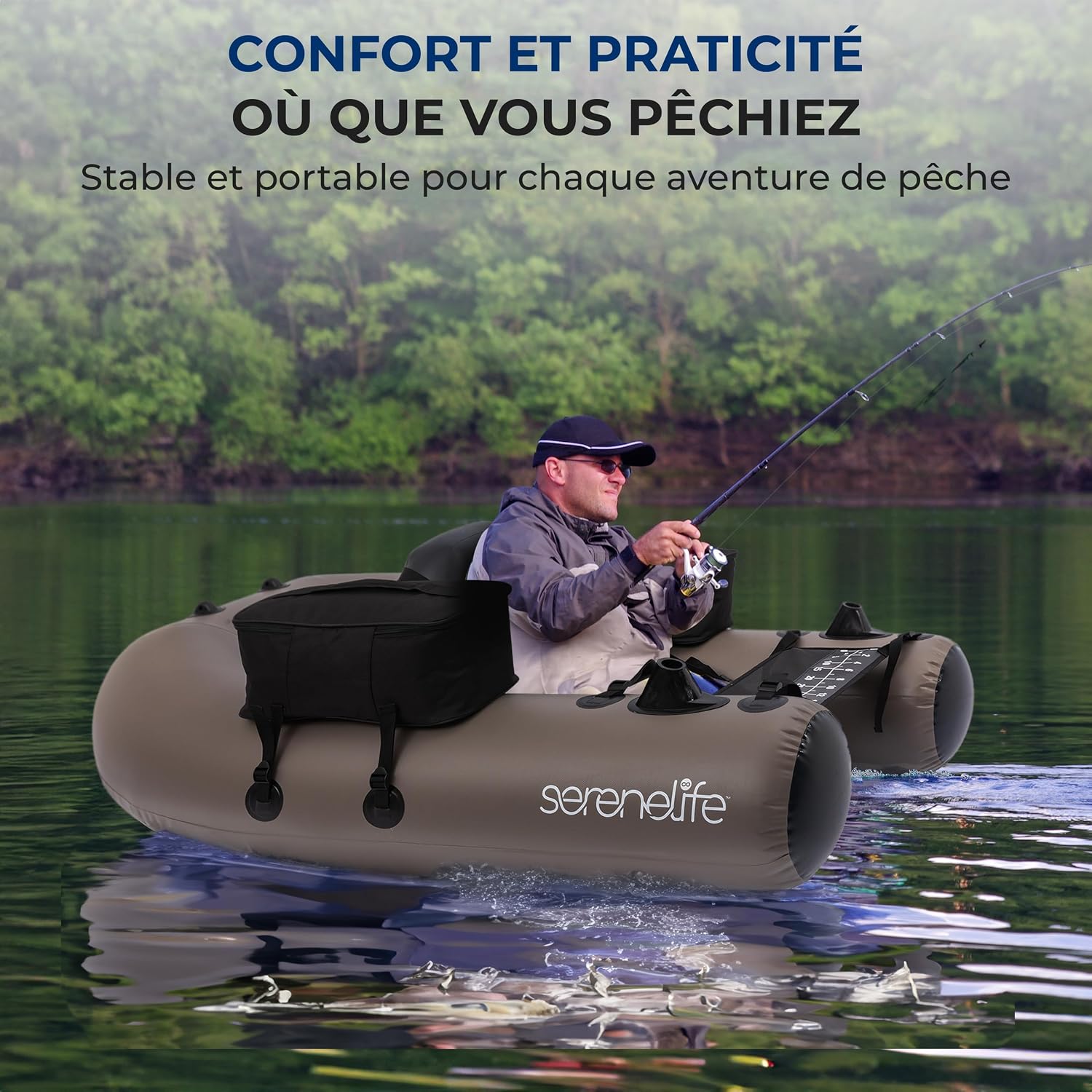 Float tube de pêche SereneLife en PVC laminé, 100 kg, photo 2