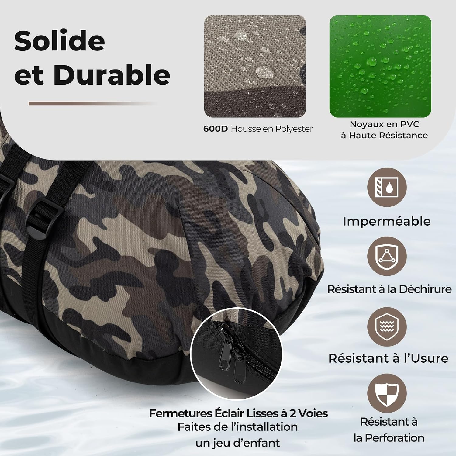 Float tube de pêche en U GOPLUS camouflage avec pagaie, photo 4