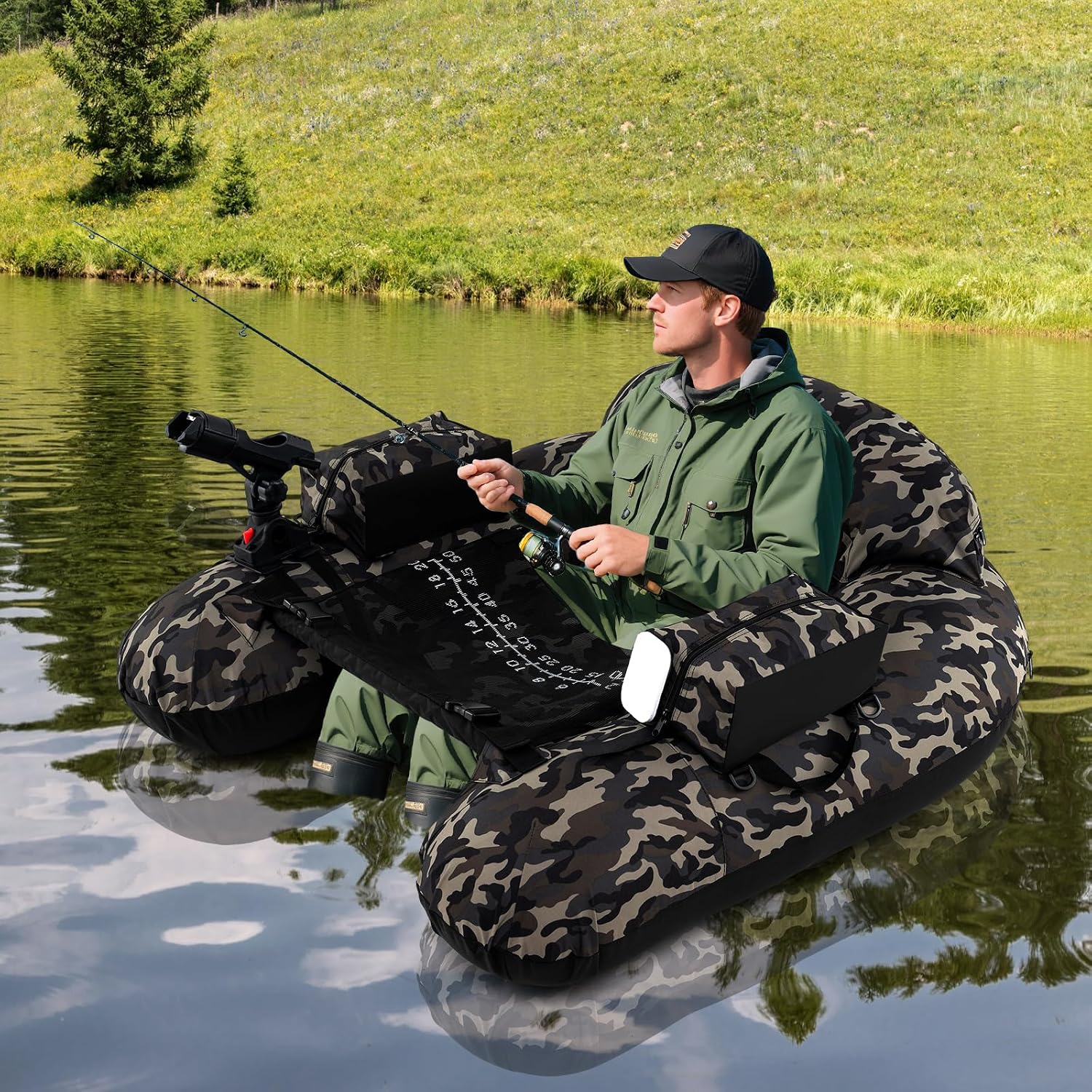 Float tube de pêche en U GOPLUS camouflage avec pagaie, photo 6