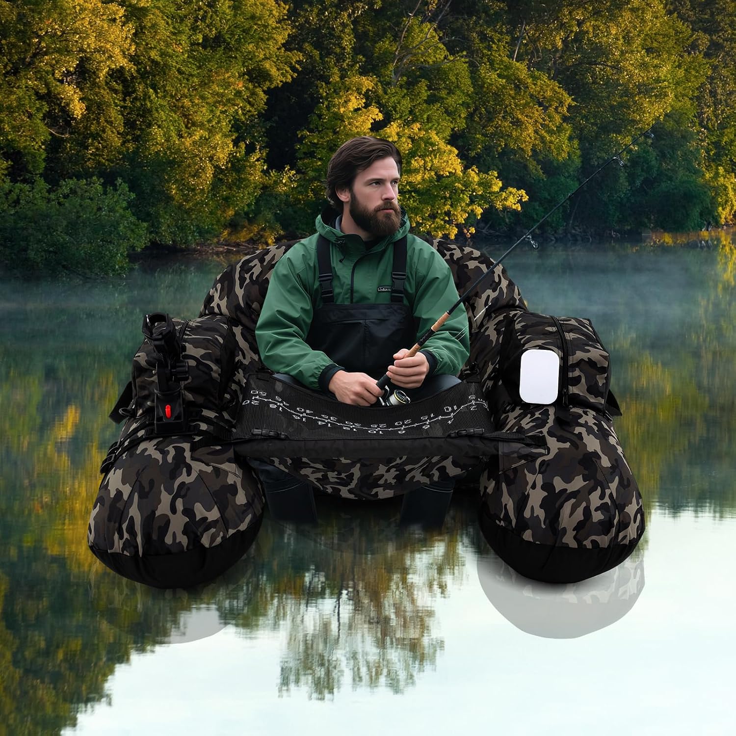 Float tube de pêche en U GOPLUS camouflage avec pagaie, photo 7