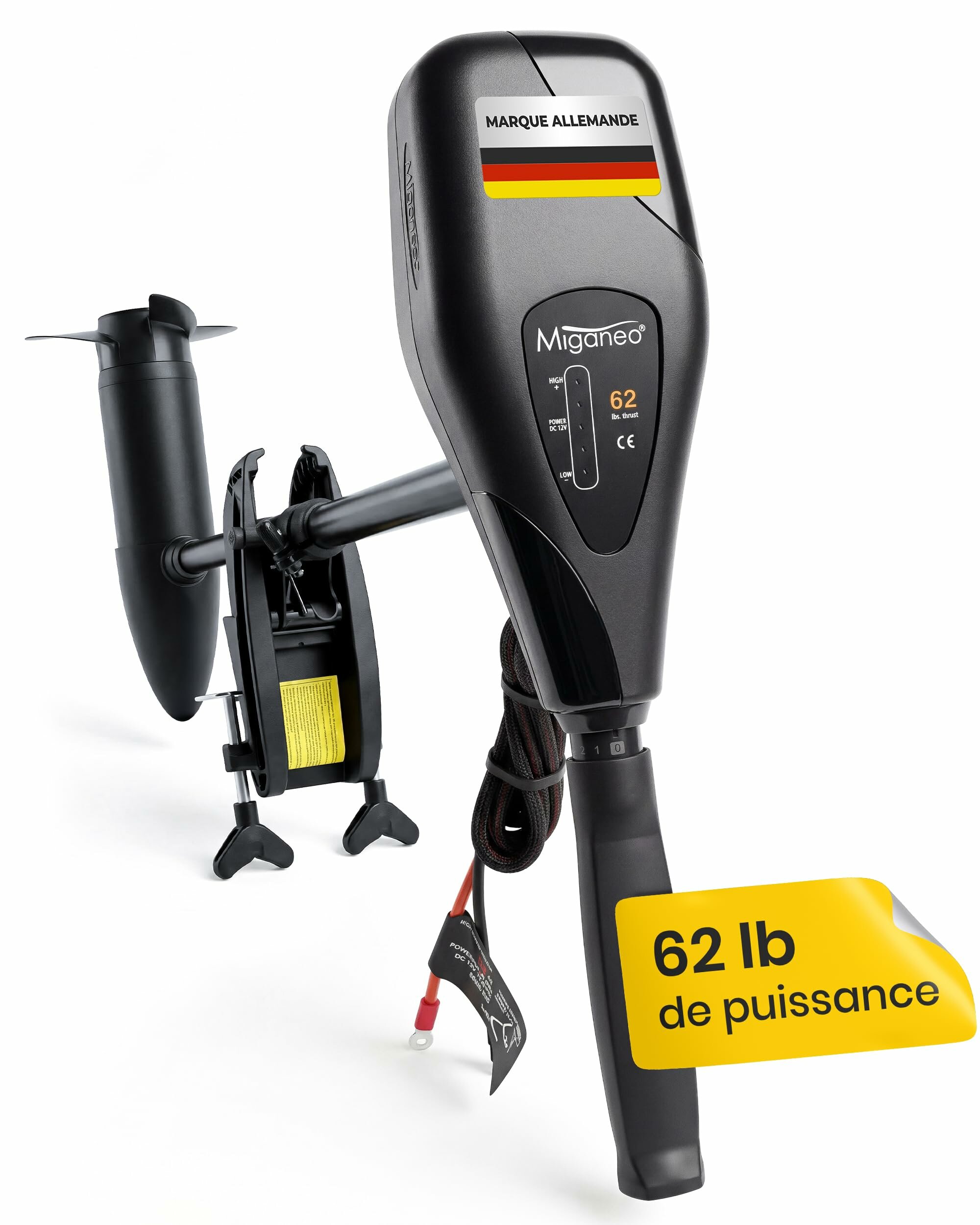 Moteur électrique Miganeo TRS 62 lbs 12 V pour bateau gonflable