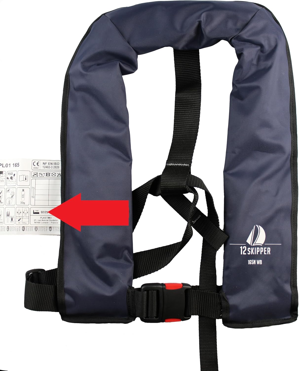 Gilet de sauvetage automatique 165 N 12skipper pour float tube, photo 5