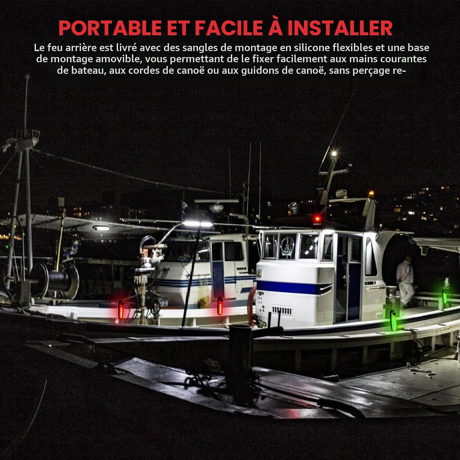 Lot de 6 feux de navigation LED rechargeables pour kayak, photo 6