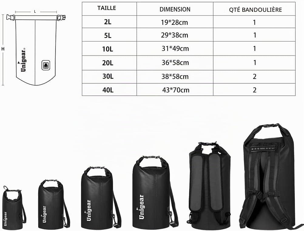 Sac étanche Unigear en PVC avec pochette téléphone, photo 3